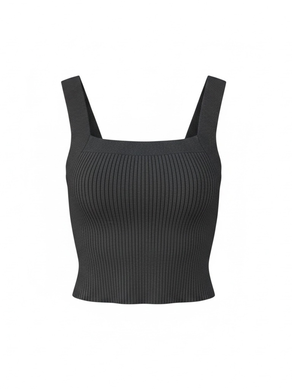 Abercrombie & Fitch Black Ribbed Square-Neck Tank Top - Women